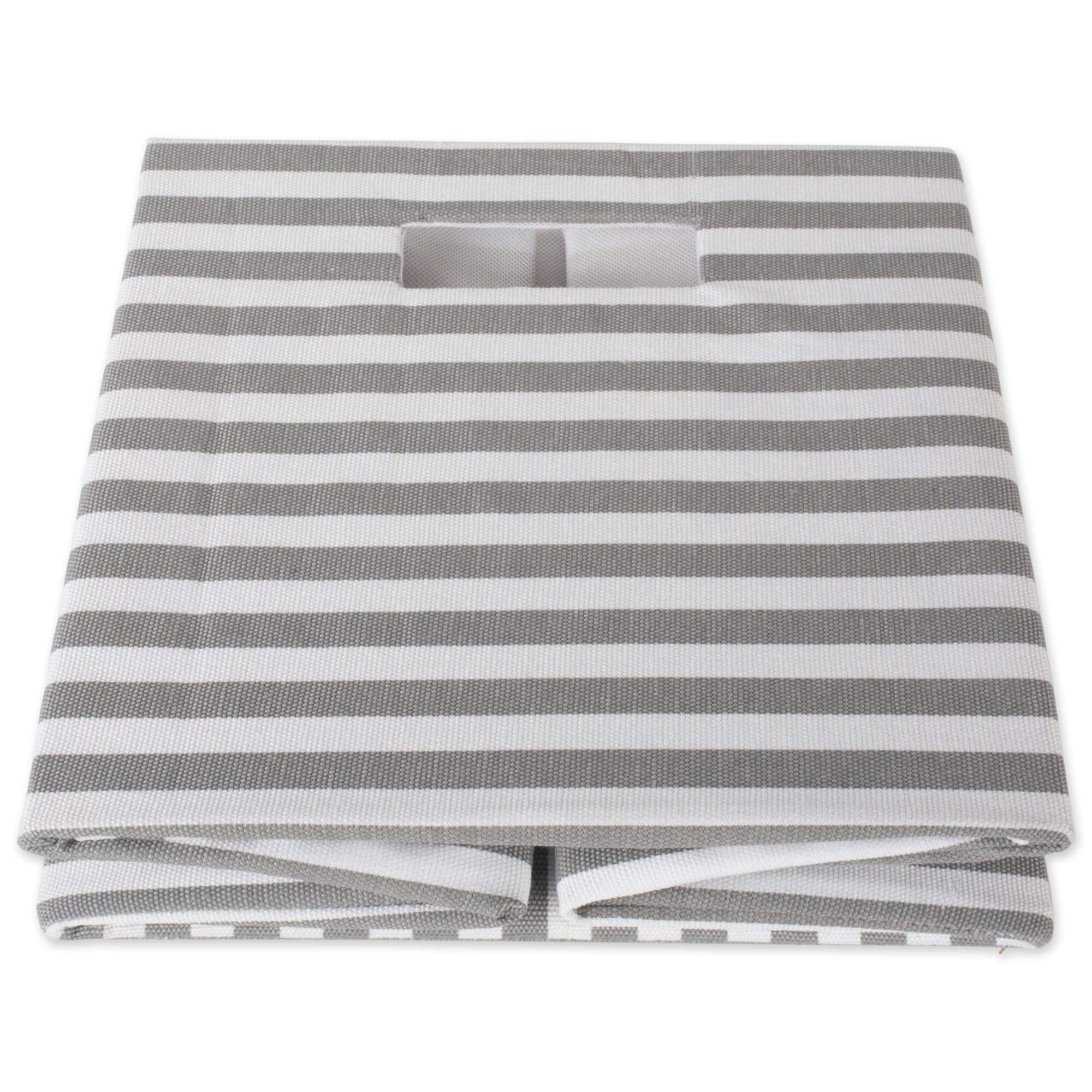 DII® Square Gray Pinstripe Polyester Cube